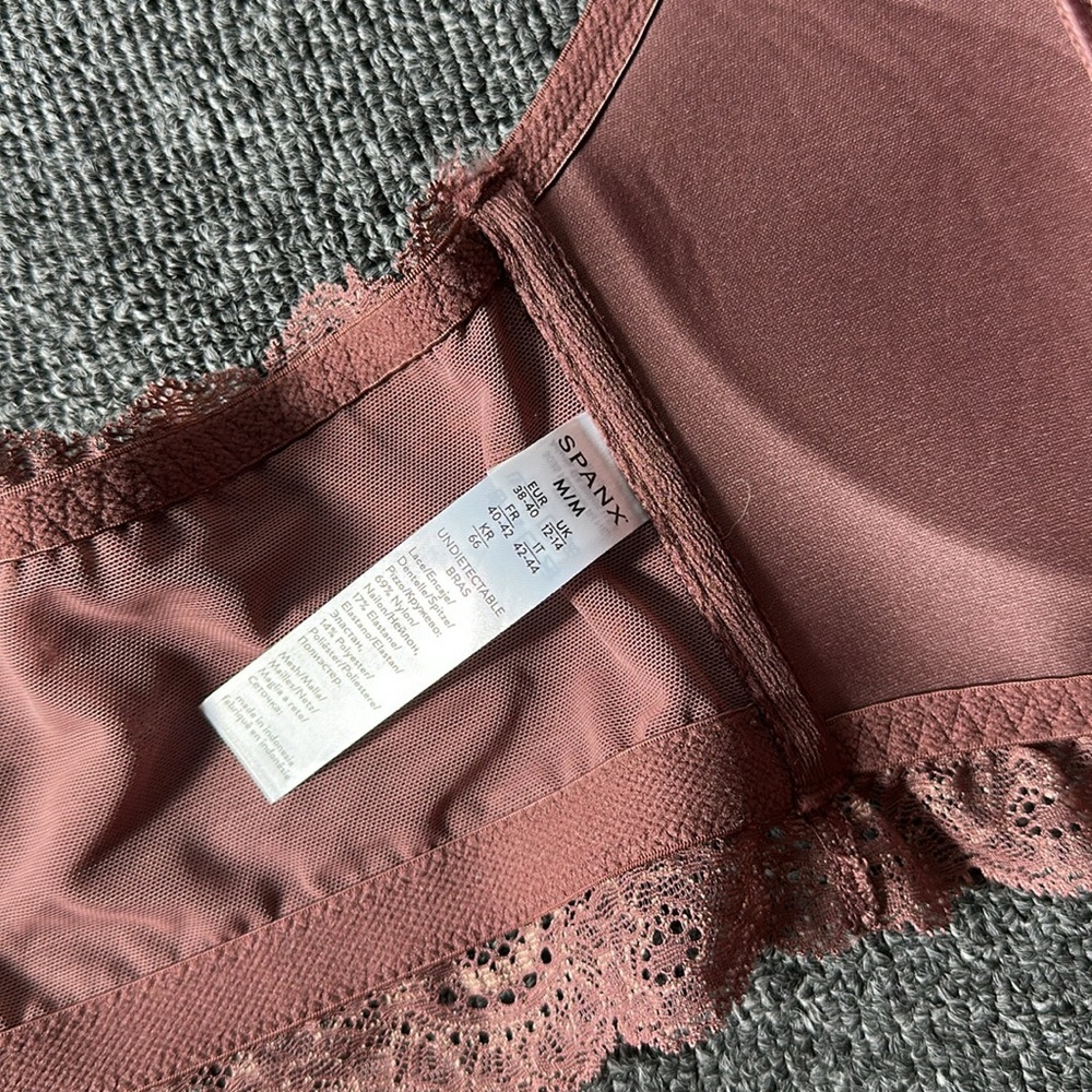 SPANX Dusty Rose Lace-Trim Wireless Bra - Picture 3 of 8